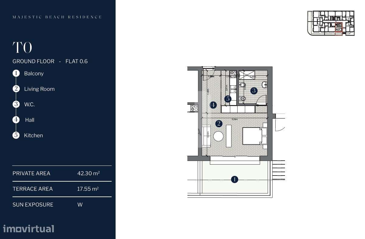 Apartamento T0 com terraço à Praia de Canidelo-18