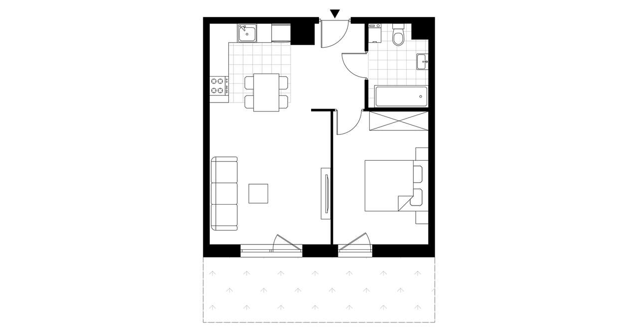 2-pokojowe mieszkanie 47m2 + ogródek Bez Prowizji - Pełny obrazek: 3/8