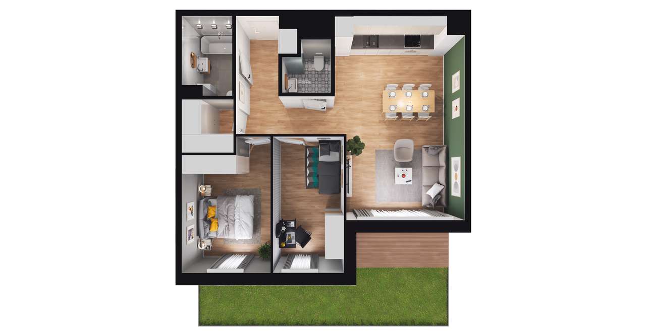 3-pokojowe mieszkanie 64m2 + ogródek Bez Prowizji - Pełny obrazek: 2/8