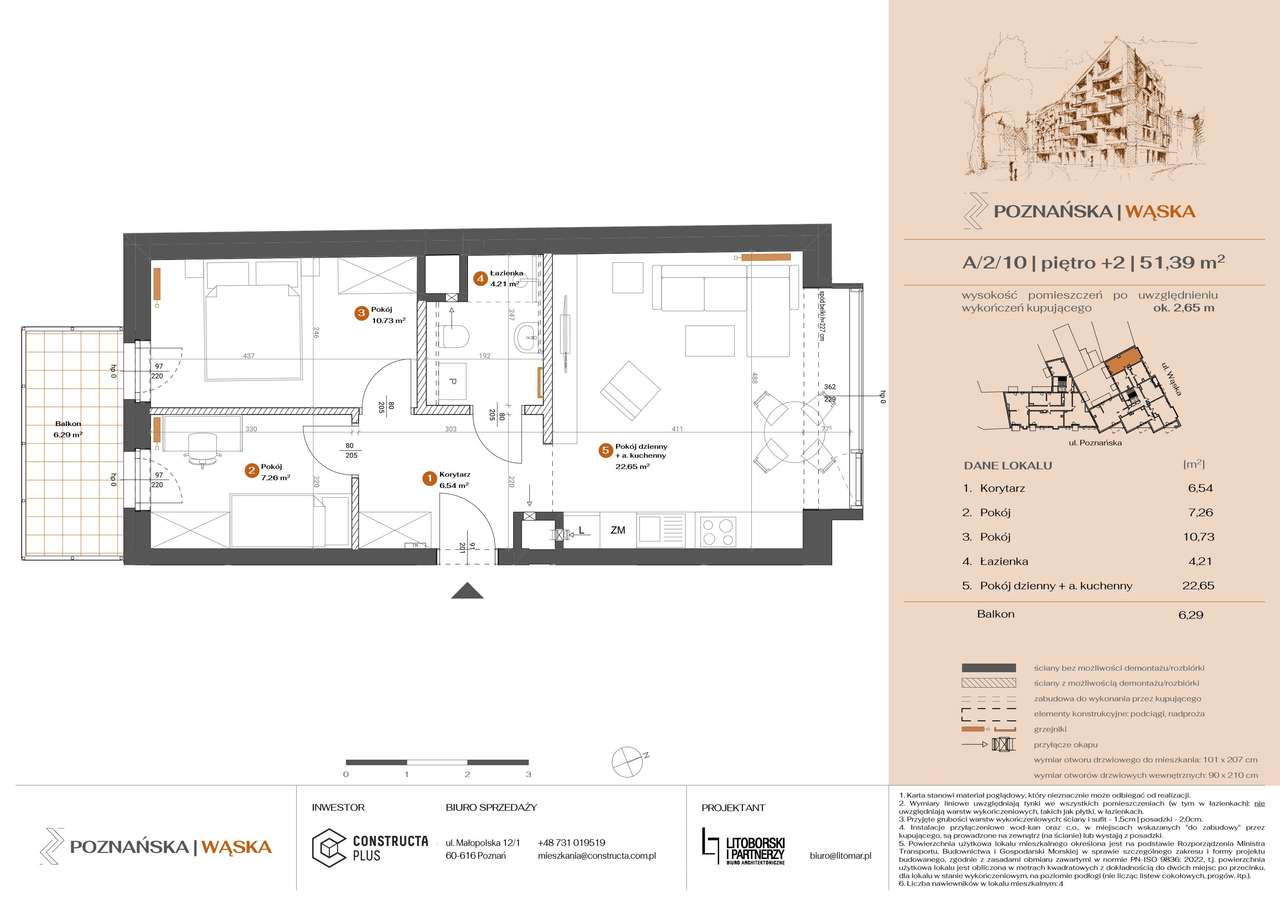 3-pokojowe mieszkanie 51m2 + balkon Bezpośrednio - Pełny obrazek: 2/7