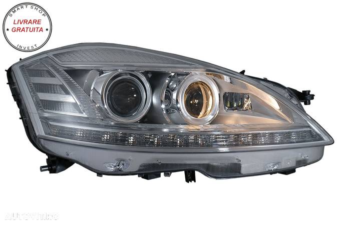 Faruri LED Mercedes Clasa S W221 (2005-2009) Facelift Look Semnalizare Dinamica Se- livrare gratuita - 9