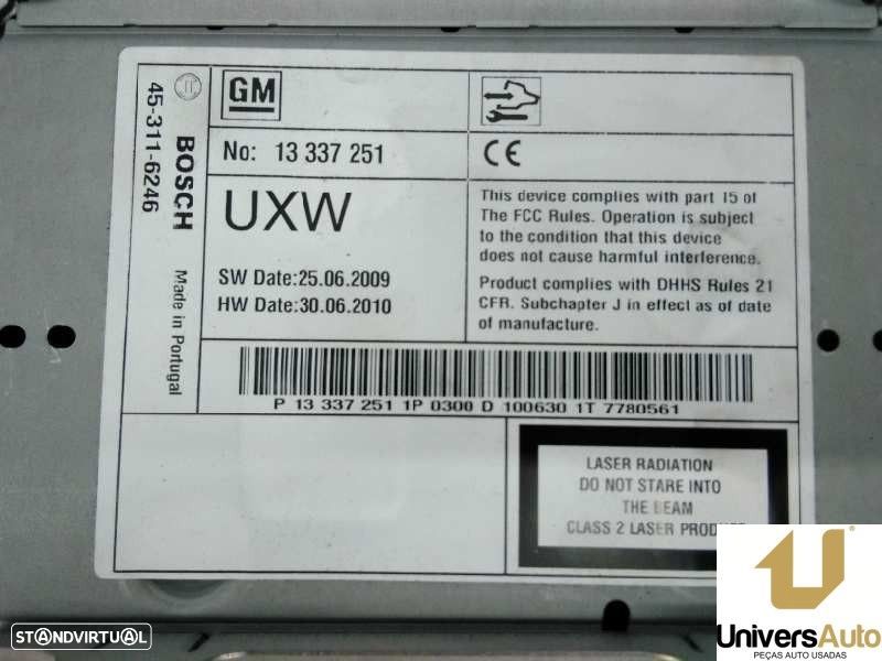 SISTEMA NAVEGAÇÃO GPS OPEL ASTRA J 2010 -13346052 - 1