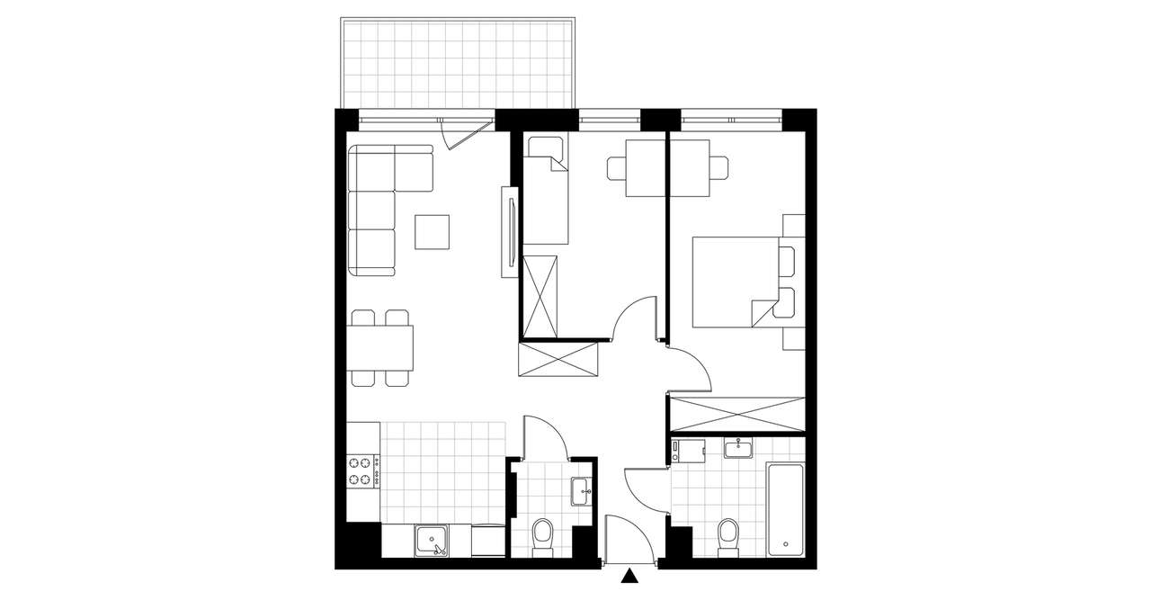 3-pokojowe mieszkanie 60m2 + balkon Bezpośrednio - Pełny obrazek: 3/8