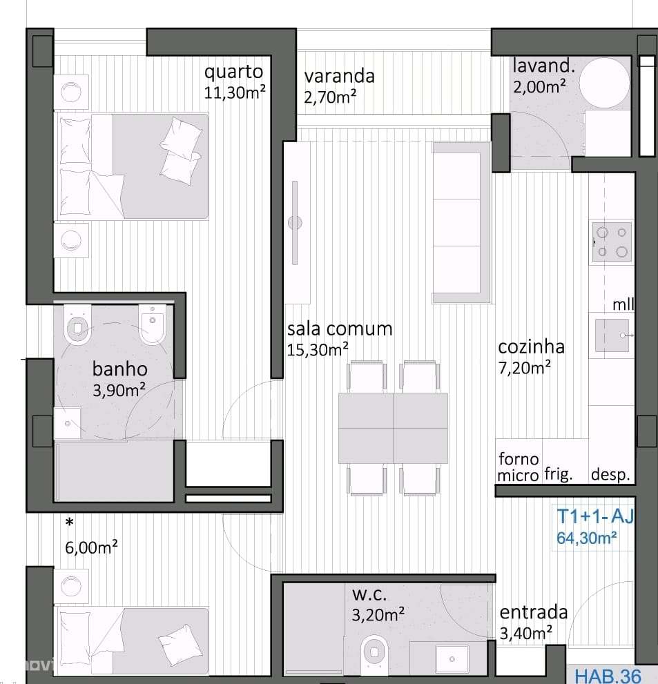 T2 Novo com varanda, garagem -Hospital São João - Universidades-11