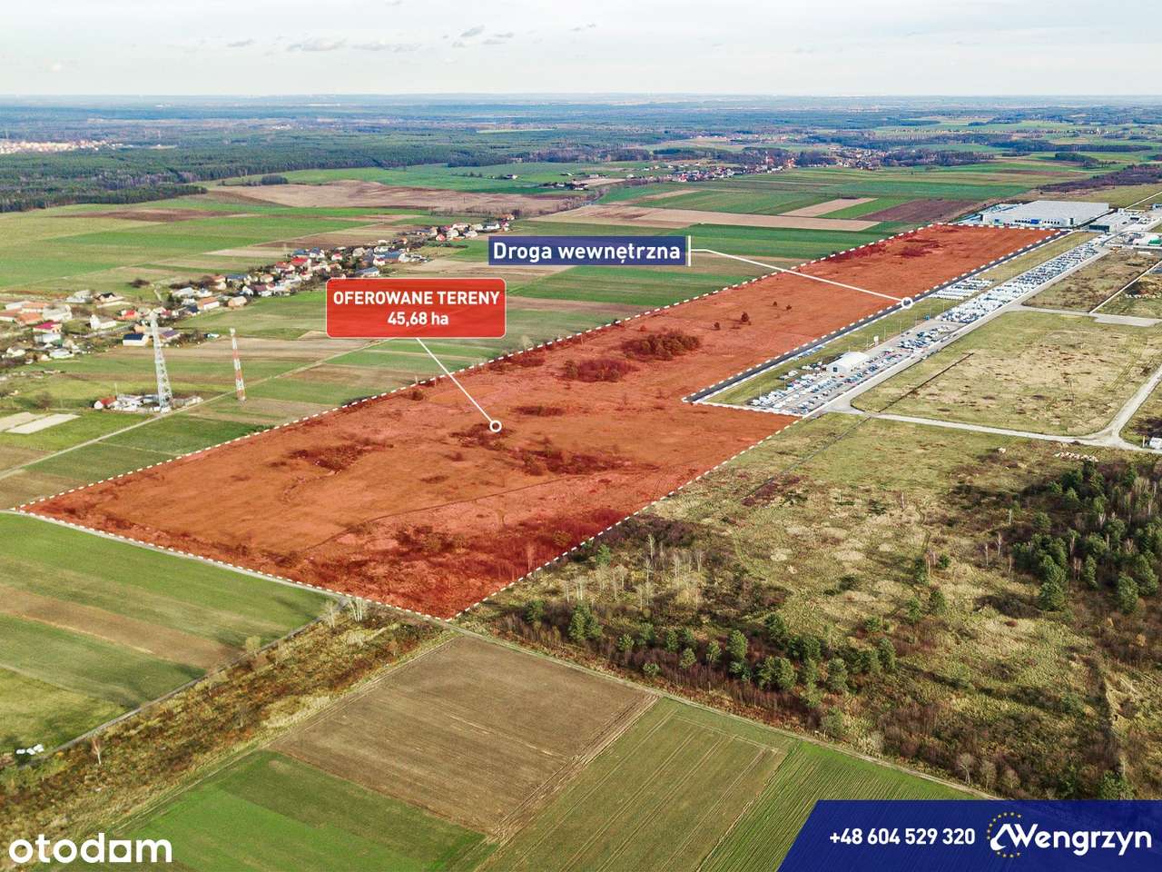 Autostrada A4, teren inwestycyjny 45,68 ha z PNB! media,idealny dojazd-5