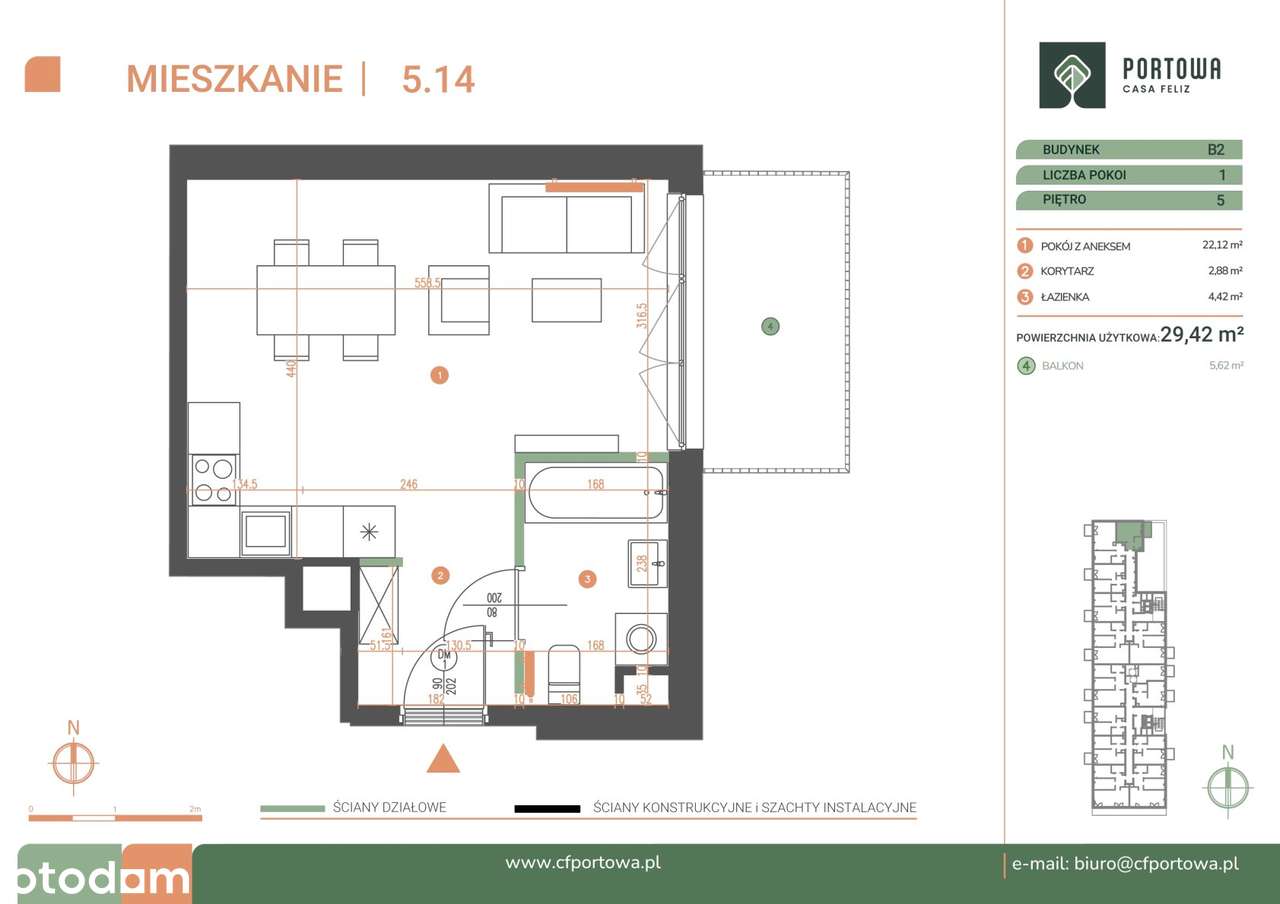 Piękna nowoczesna kawalerka z balkonem-10