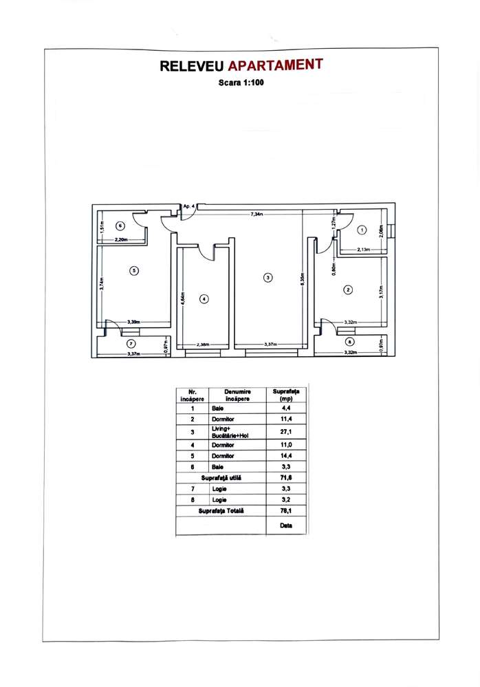 Apartament 4 camere | 78 mp | 2 balcoane | 2 bai | Ipotesti-5