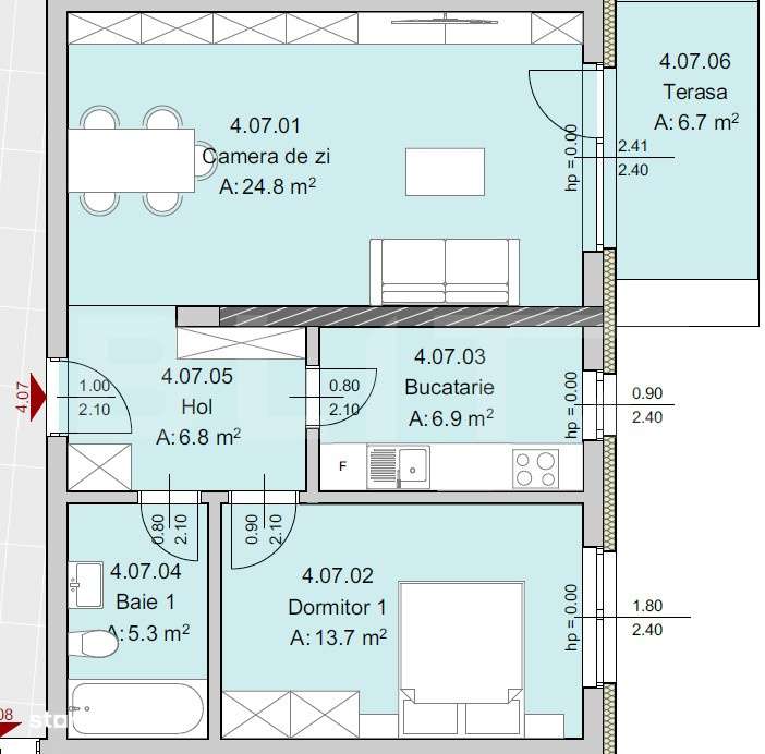 Apartament 2 camere 58 mp, Constructie Noua, Zona The Office - Imagine principală: 2/5