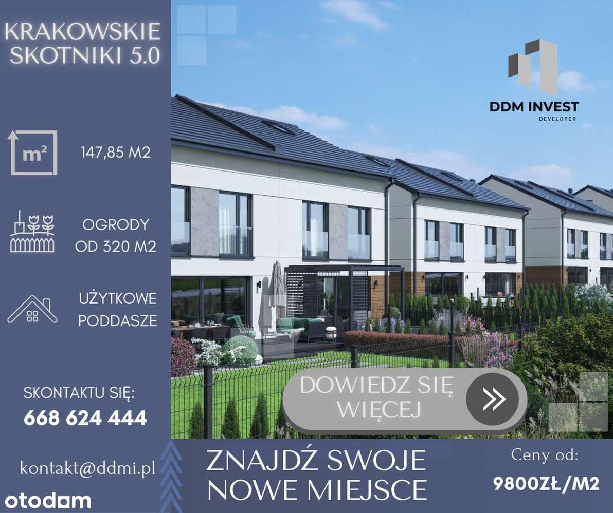 Nowoczesny dom 148 m² z ogrodem i garażem | Kraków – Kliny | DDMi - Pełny obrazek: 1/14