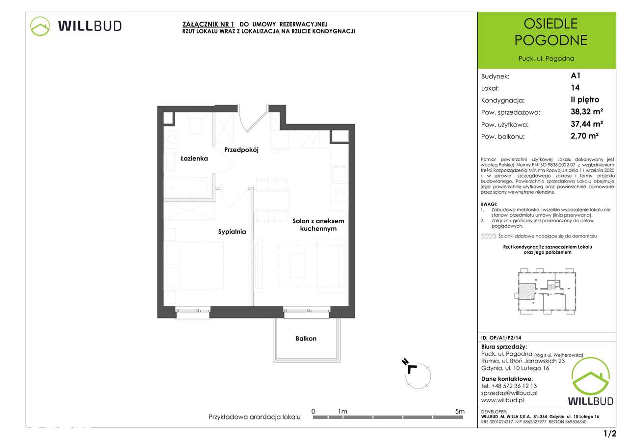 Osiedle Pogodne | mieszkanie 2-pok. | OP/A1/P2/14 - Pełny obrazek: 2/7
