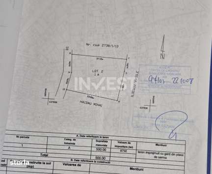 Teren intravilan de vanzare, 500mp, Rediu, langa Primarie - Imagine principală: 1/4