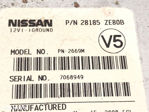 RADIO NISSAN SENTRA VI (B16) 2006 - 2013 2.5 149 kW [203 KM] benzyna 2006 - 2012 28185ZE80B - 3
