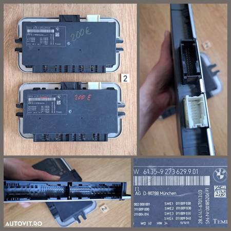 Modul ECU calculator frana de mana FRM 3 lumini modul soft close inchidere portbagaj airbag amplificator antena semnal ECU PDC BMW Seria E F 520d 740dX 760LiS - 3