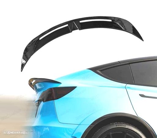 AILERON SPOILER PARA TESLA MODEL Y TURBO 20- LOOK PRETO BRILHO - 1