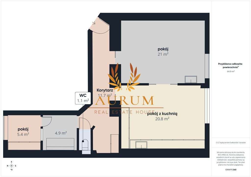Mieszkanie 62,5 m² | Kamienica 1938 r. | Mokotów-19