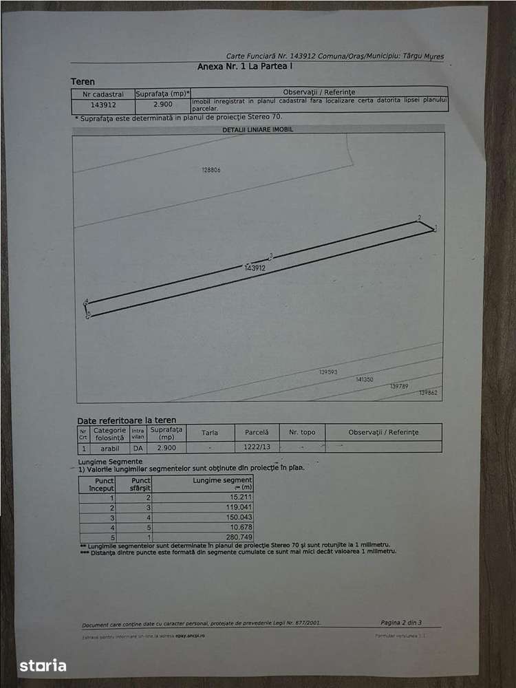 Teren  de 29 arii de vanzare pe strada Vladeasa, Targu Mures - Imagine principală: 3/6