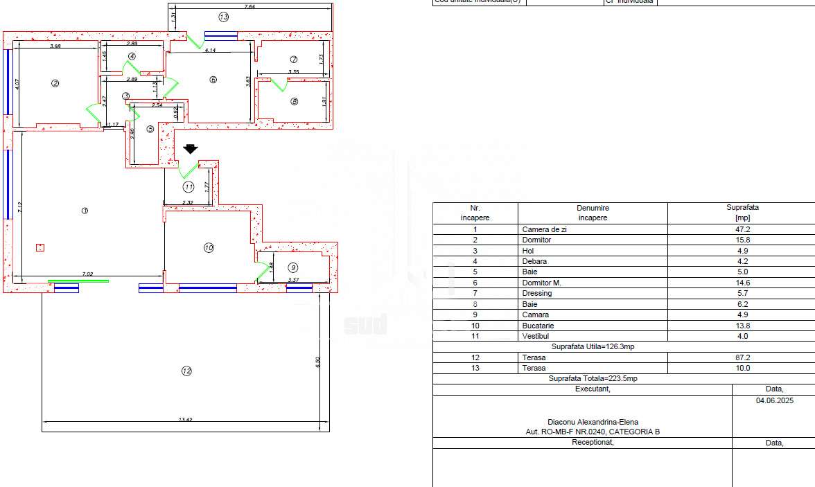 Penthouses 3 camere 2 bai si terasa 87 mp in complexul Green Garden. - Imagine principală: 3/16