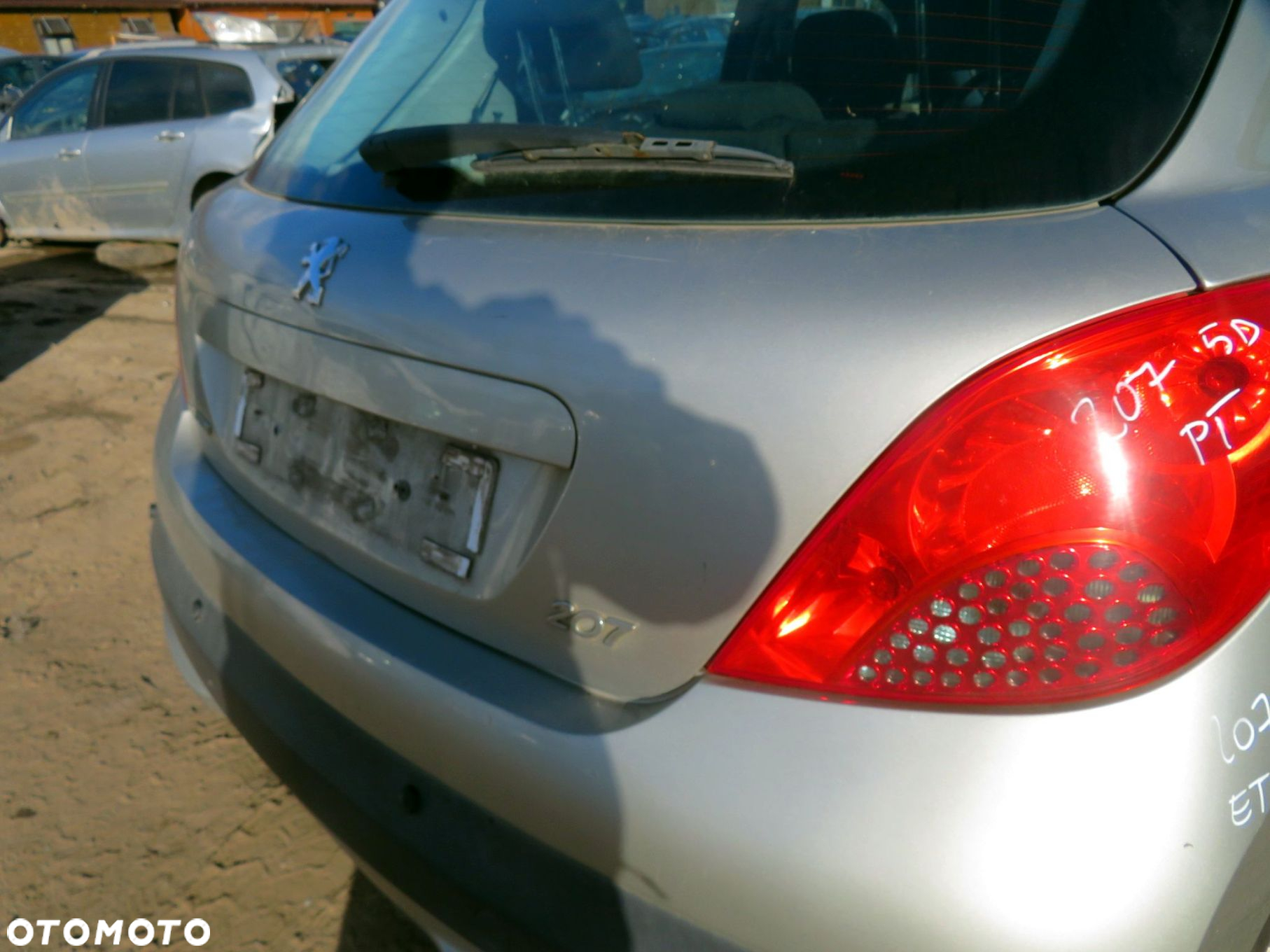 KLAPA BAGAŻNIKA TYLNA 207  5D HB ETSC  GRIS CENDRE PEUGEOT 2006-2009 - 4