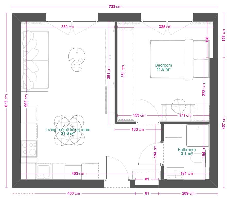 Nowe! 2 pokoje, wykończone, po remoncie, Os. Słoneczne 15, Nowa Huta-16