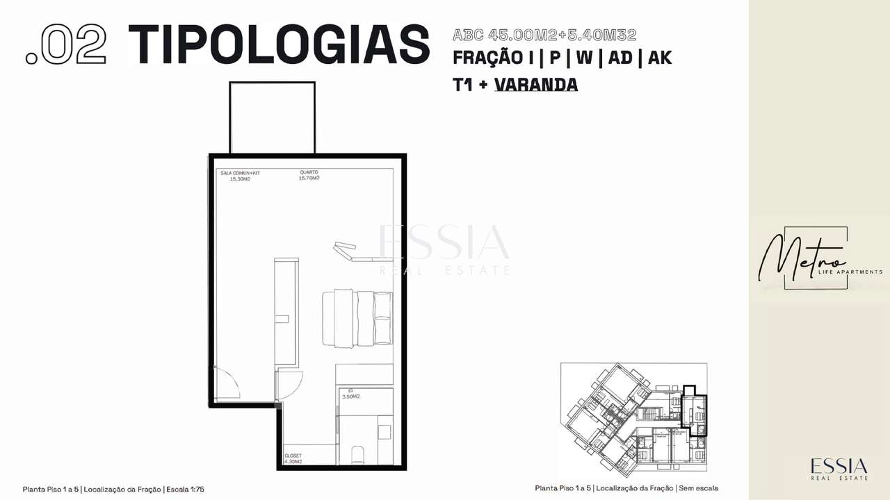 Apartamento T1 com Varanda no Metro Life Apartments - Grande imagem: 4/5
