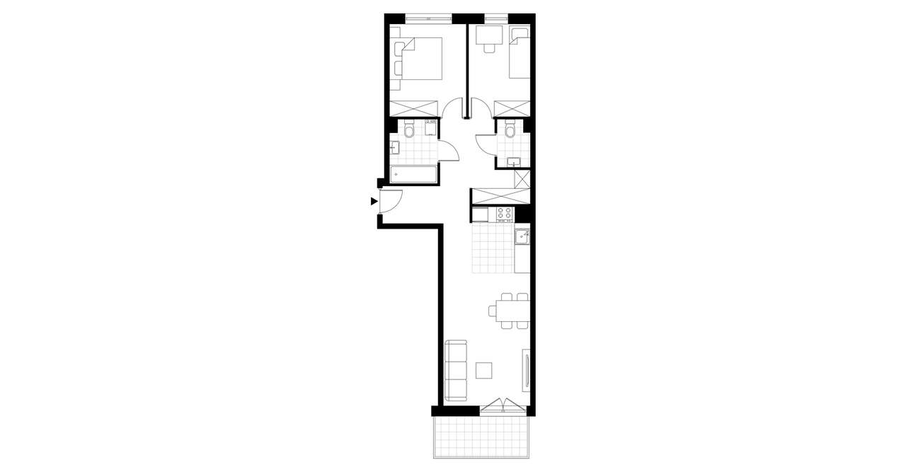 3-pokojowe mieszkanie 60m2 + balkon Bezpośrednio - Pełny obrazek: 3/8