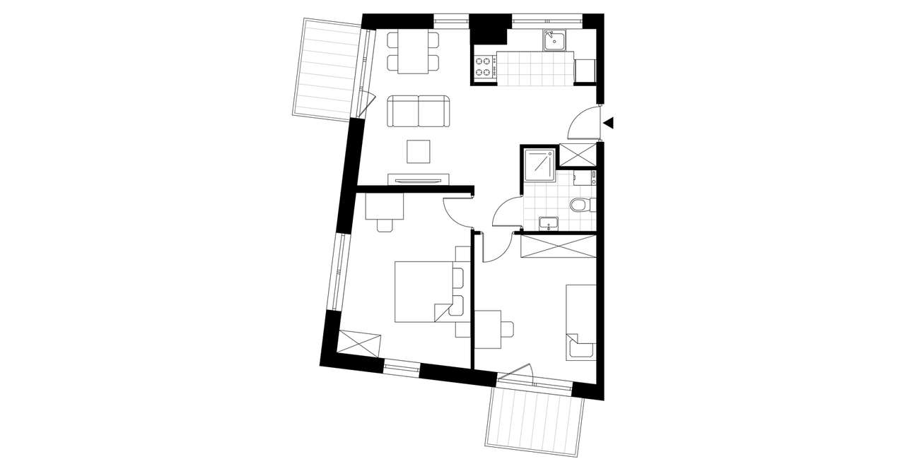3-pokojowe mieszkanie 54m2 + 2 balkony - Pełny obrazek: 3/8