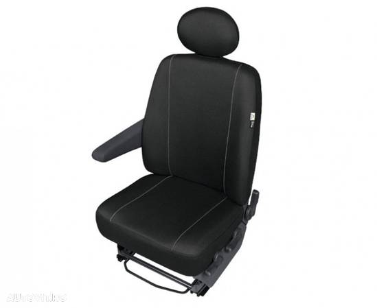 Huse scaun sofer auto cu 2 locuri Hermes-Herman Black DV1 M pentru Citroen Jumper , Fiat Ducato, Hyundai H1, Iveco Daily, Mercedes Sprinter, Vw LT, T4 T5, Renault Master - 1