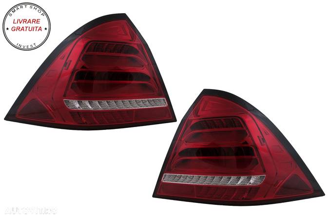 Stopuri LED Mercedes C-Class W203 (2000-2004) Sedan Rosu Clar cu Semnal Dinamic- livrare gratuita - 14