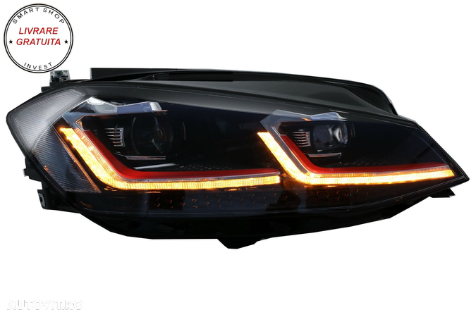 Faruri LED VW Golf 7.5 VII (2017+) GTI Look cu Semnal Dinamic- livrare gratuita - 10