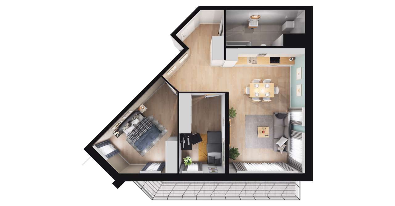 Sky Trust etap I​I | mieszkanie 3-pok. | M109 - Pełny obrazek: 4/10