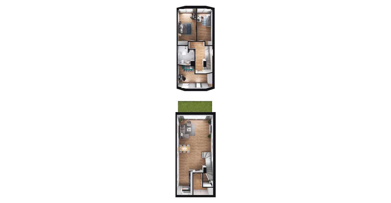4-pokojowy dom 104m2 + ogródek Bezpośrednio - Pełny obrazek: 2/8