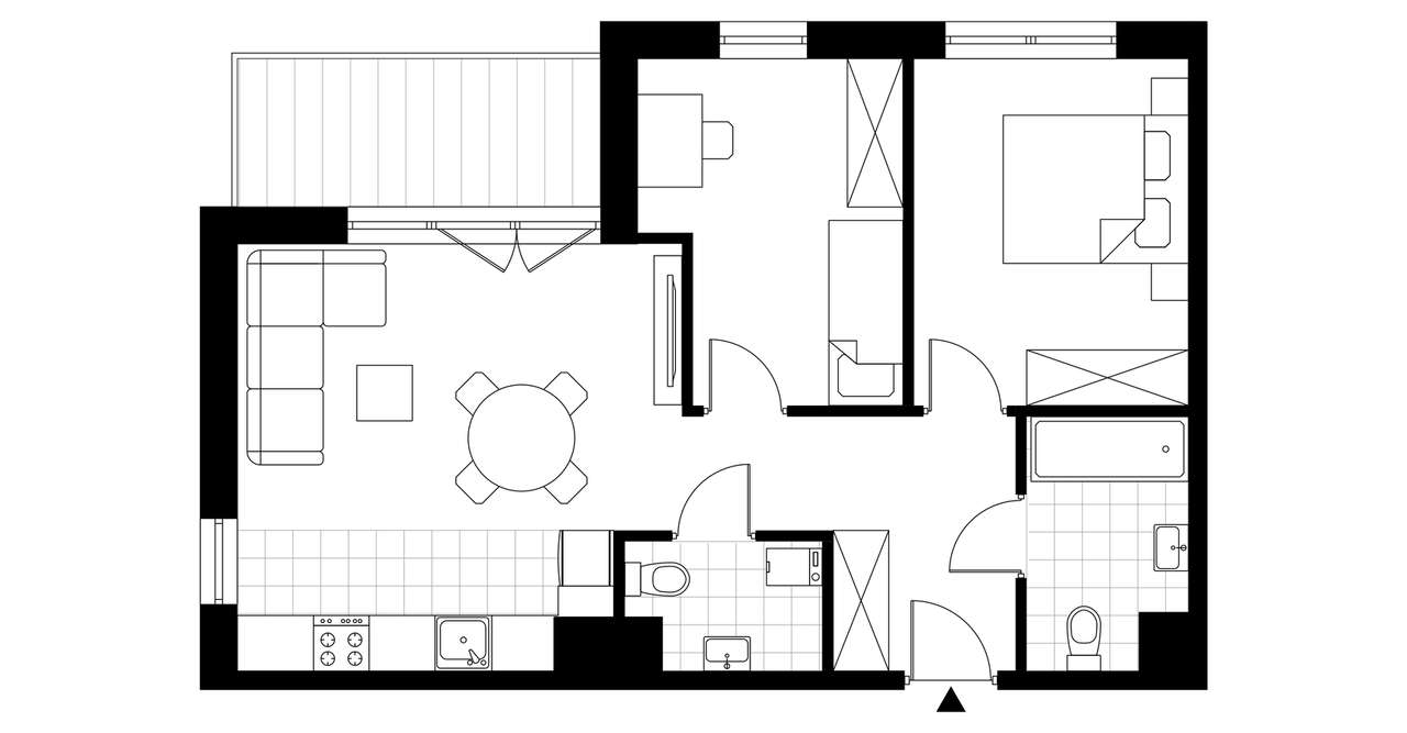 3-pokojowe mieszkanie 55m2 + balkon Bezpośrednio - Pełny obrazek: 3/8