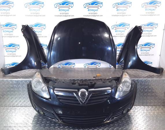 FRENTE COMPLETA OPEL CORSA D S07 CAPOT PARACHOQUES GUARDA-LAMAS OTICAS RADIADOR VENTILADOR FRENTE FIBRA REFORÇO - 1