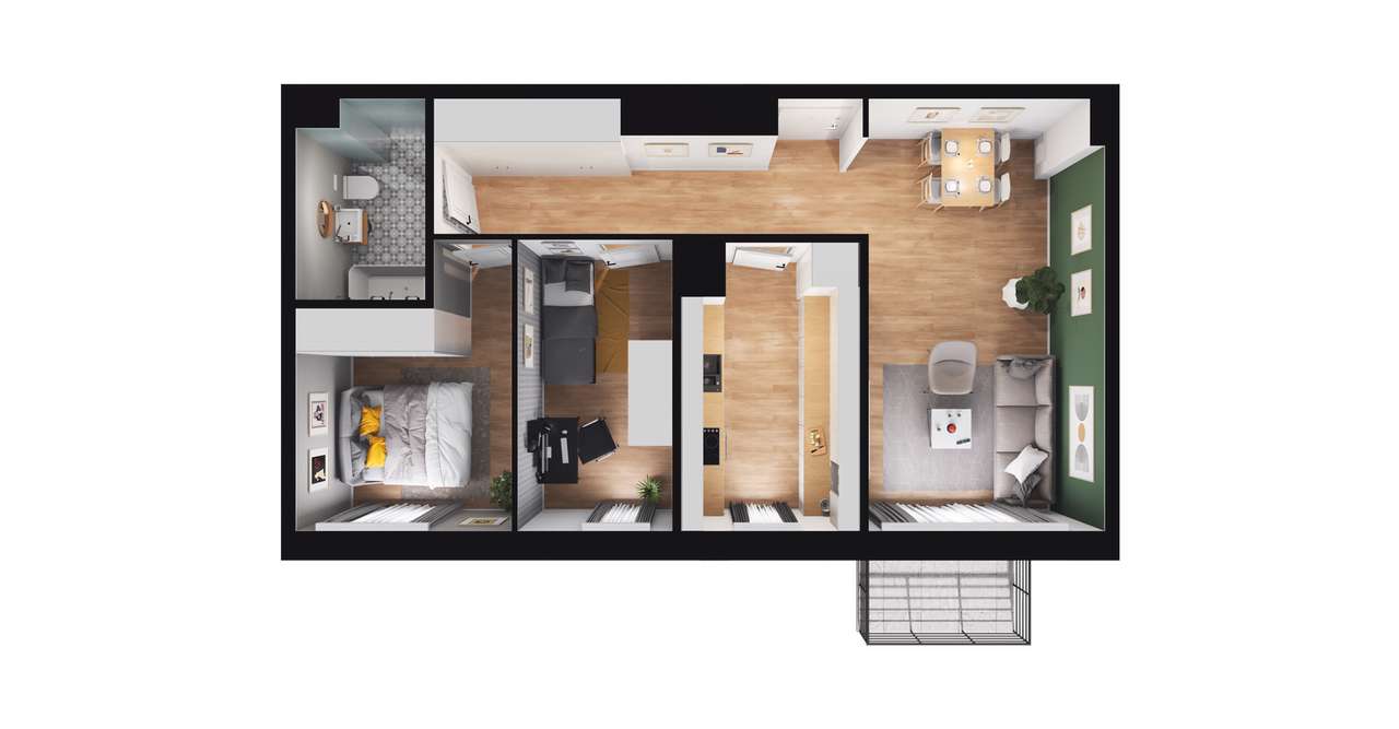 Ursus Classic | mieszkanie 3-pok. |C1_173 - Pełny obrazek: 3/9