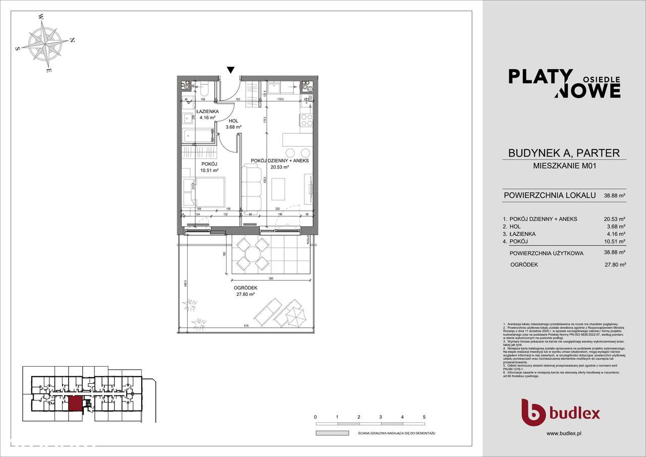 2-pokojowe mieszkanie 38m2 + ogródek Bezpośrednio - Pełny obrazek: 2/7