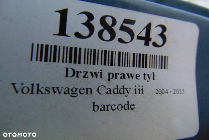 VOLKSWAGEN CADDY III DRZWI PRAWY TYŁ - 13