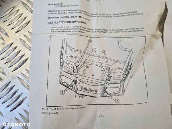 Polaris Ranger RZR ORUROWANIE KIT ORYGINAL TYL MOCOWANIA KOMPLET - 1