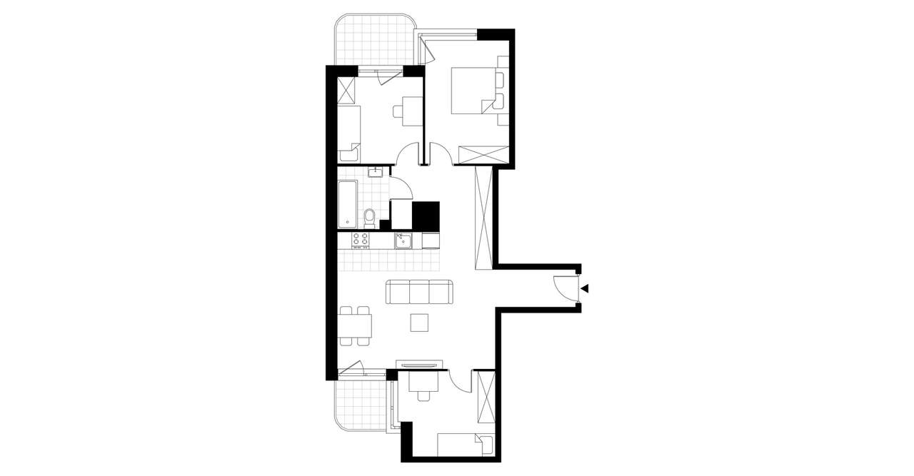 4-pokojowe mieszkanie 71m2 + 2 balkony - Pełny obrazek: 3/8