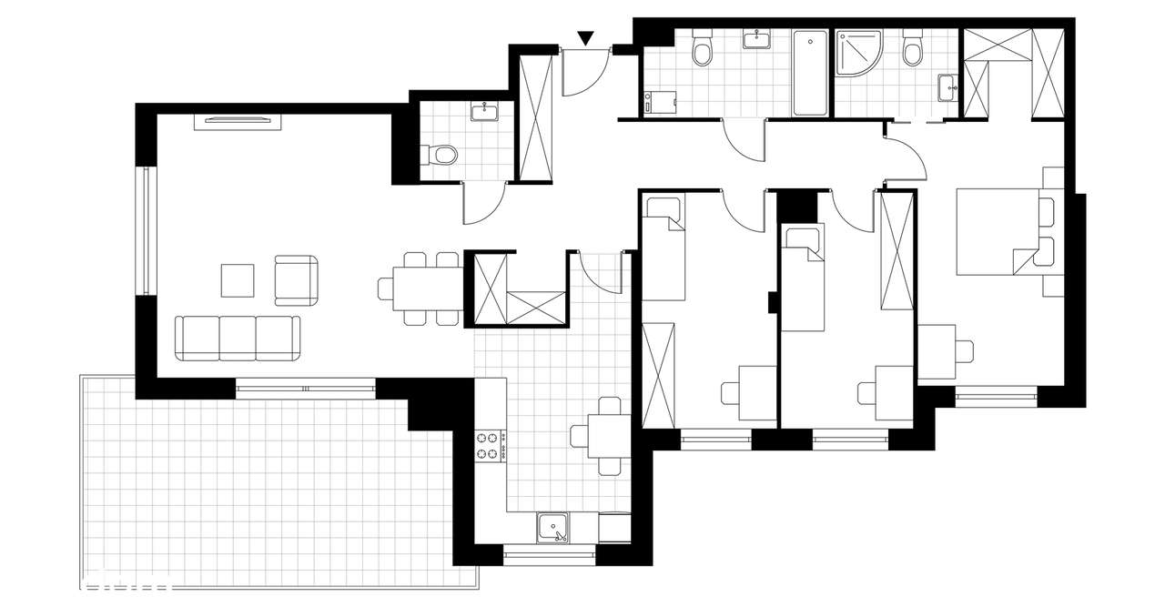 4-pokojowe mieszkanie 106m2 + balkon Bezpośrednio - Pełny obrazek: 3/7