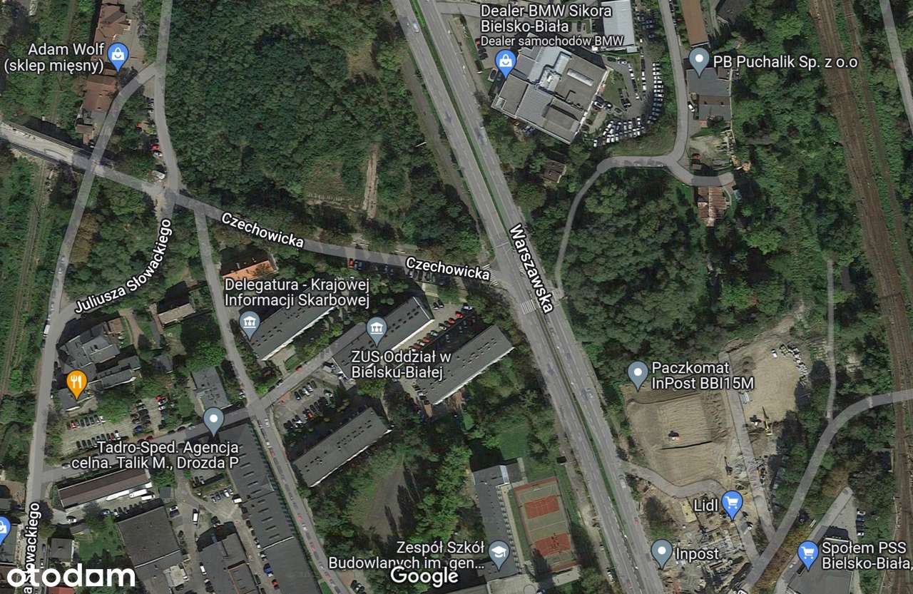 Bielsko-B  Śródmieście, rej. ul Warszawskiej,  ok. Dworca PKP i PKS-9