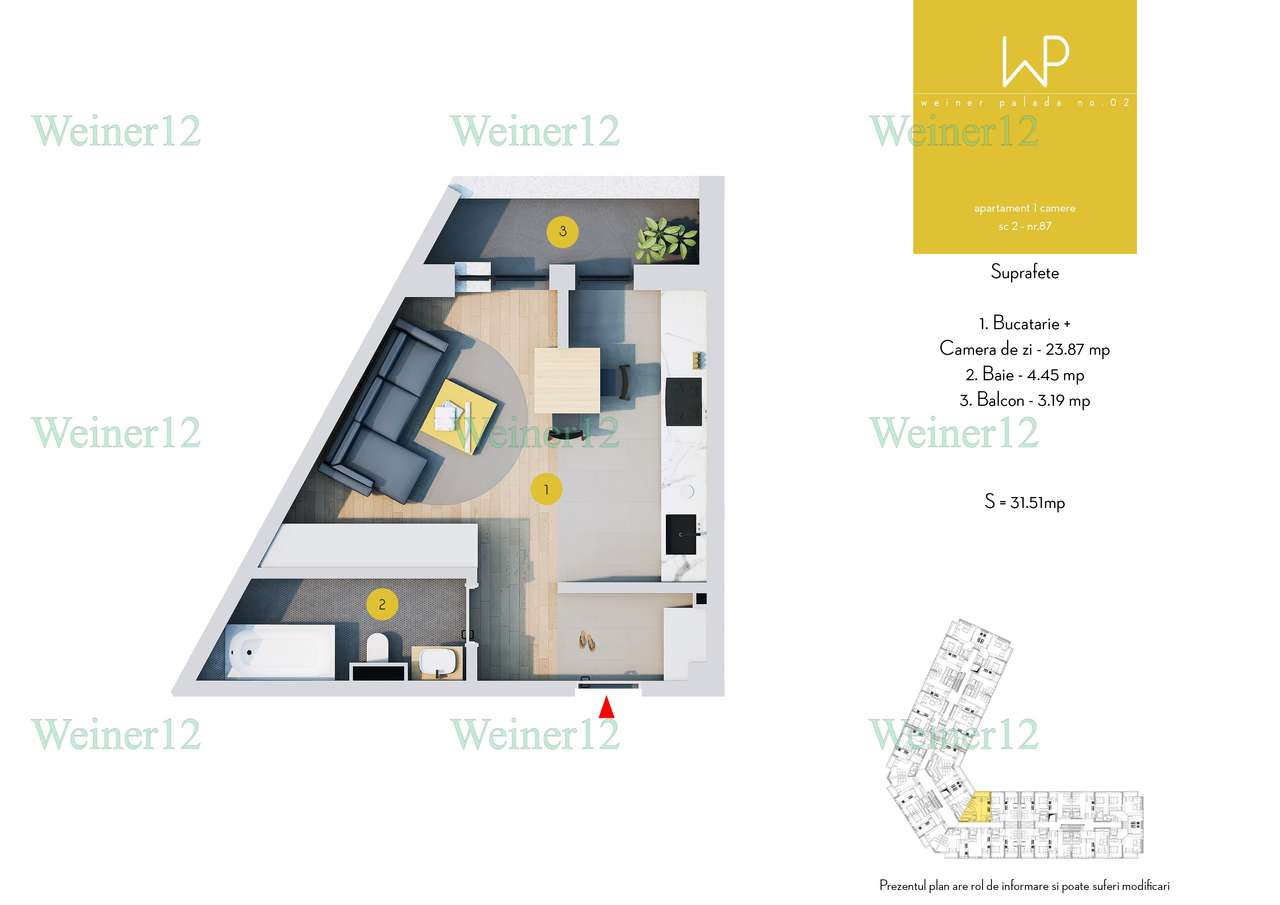 Garsoniera Direct Dezvoltator Vest Group Residence Militari-10