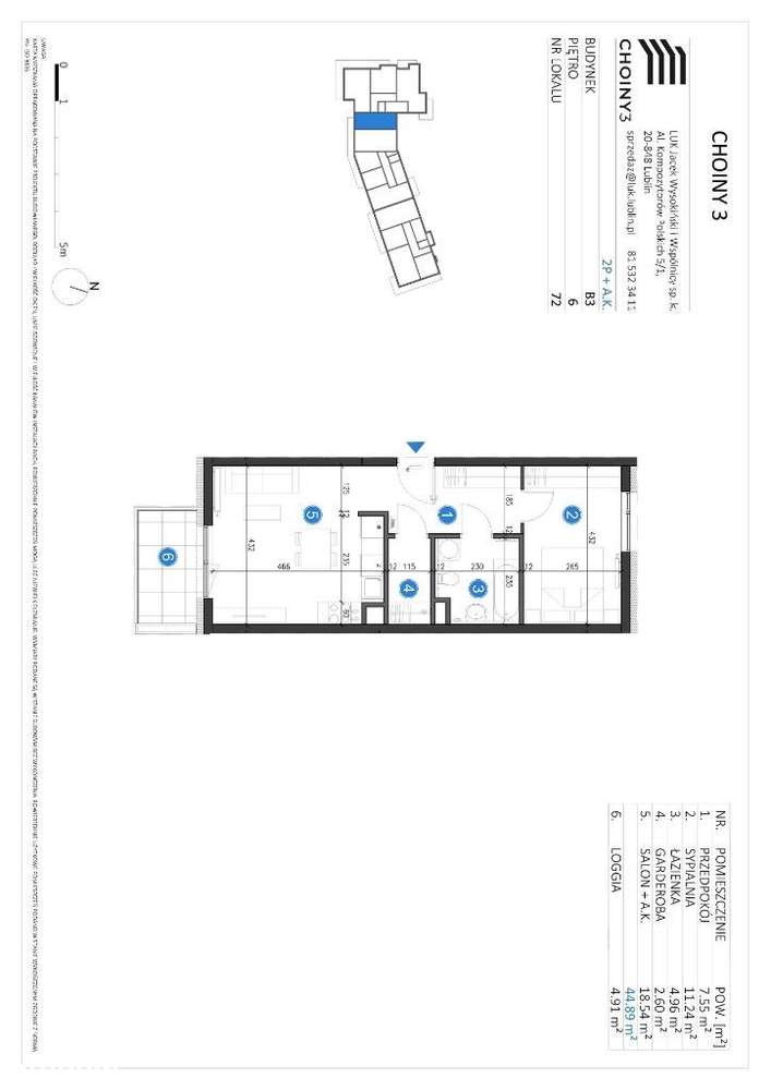 B3 Mieszkanie nr 72 - Pełny obrazek: 3/8