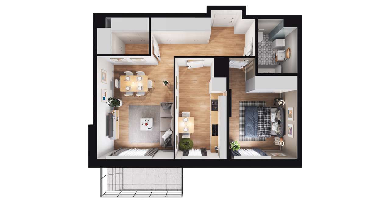 2-pokojowe mieszkanie 51m2 + balkon Bez Prowizji - Pełny obrazek: 2/8