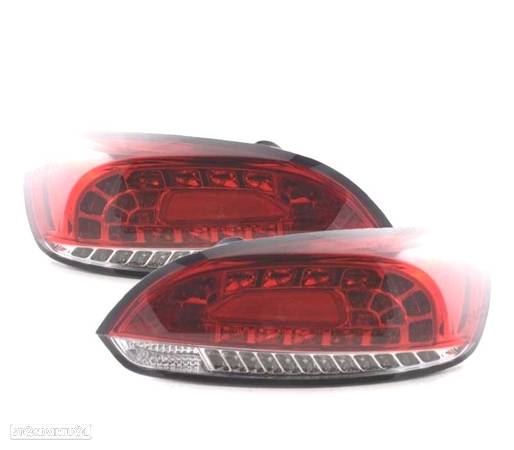 FAROLINS TRASEIROS LED PARA VOLKSWAGEN VW SCIROCCO 08-14 VERMELHO BRANCO - 1