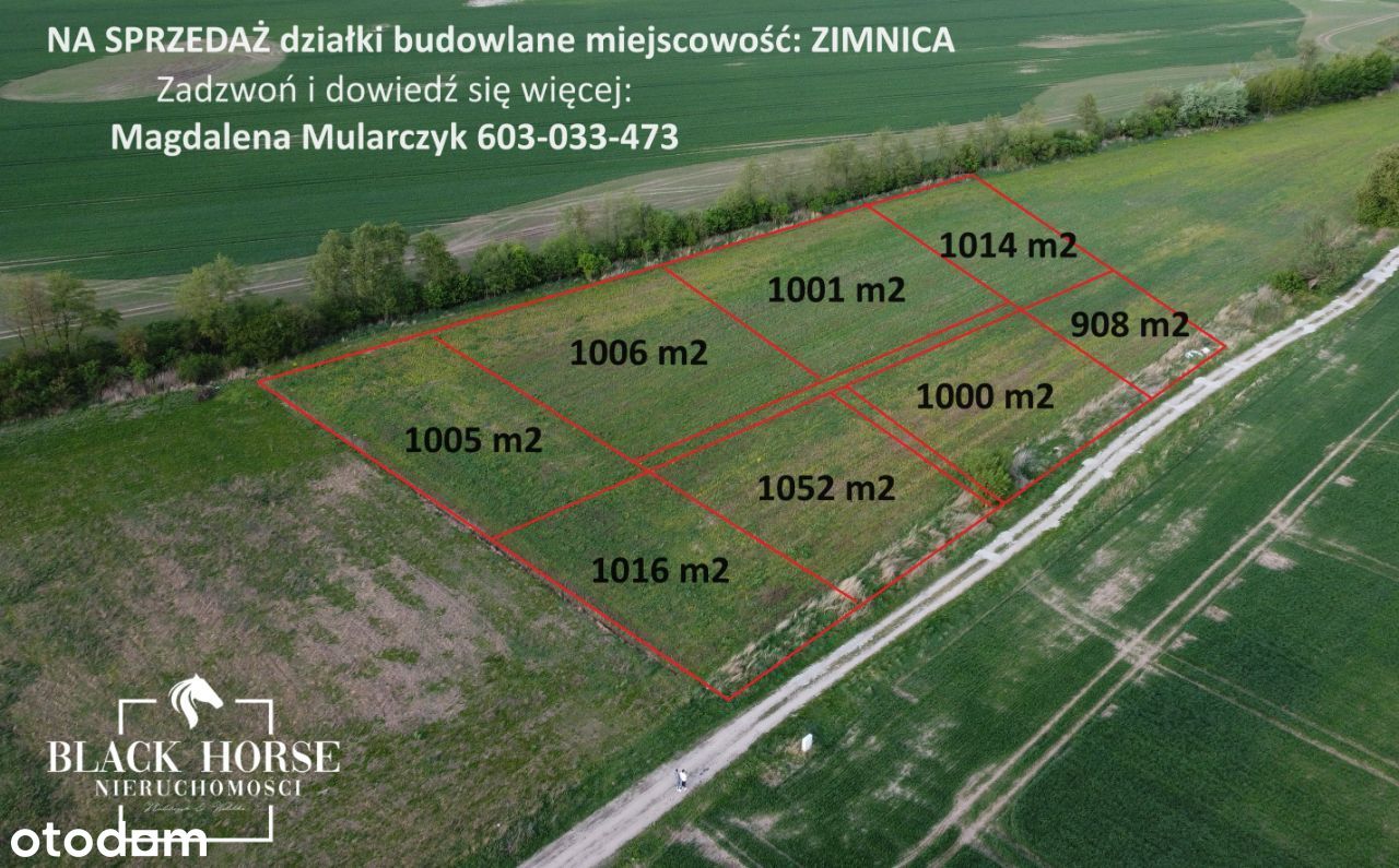 Działka budowlana Zimnica 5 km Oleśnica