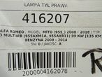 LAMPA TYŁ PRAWA ALFA ROMEO MITO (955_) 2008 - 2018 1.4 Turbo MultiAir (955AXM1A, 955AXR11) 99 kW - 5