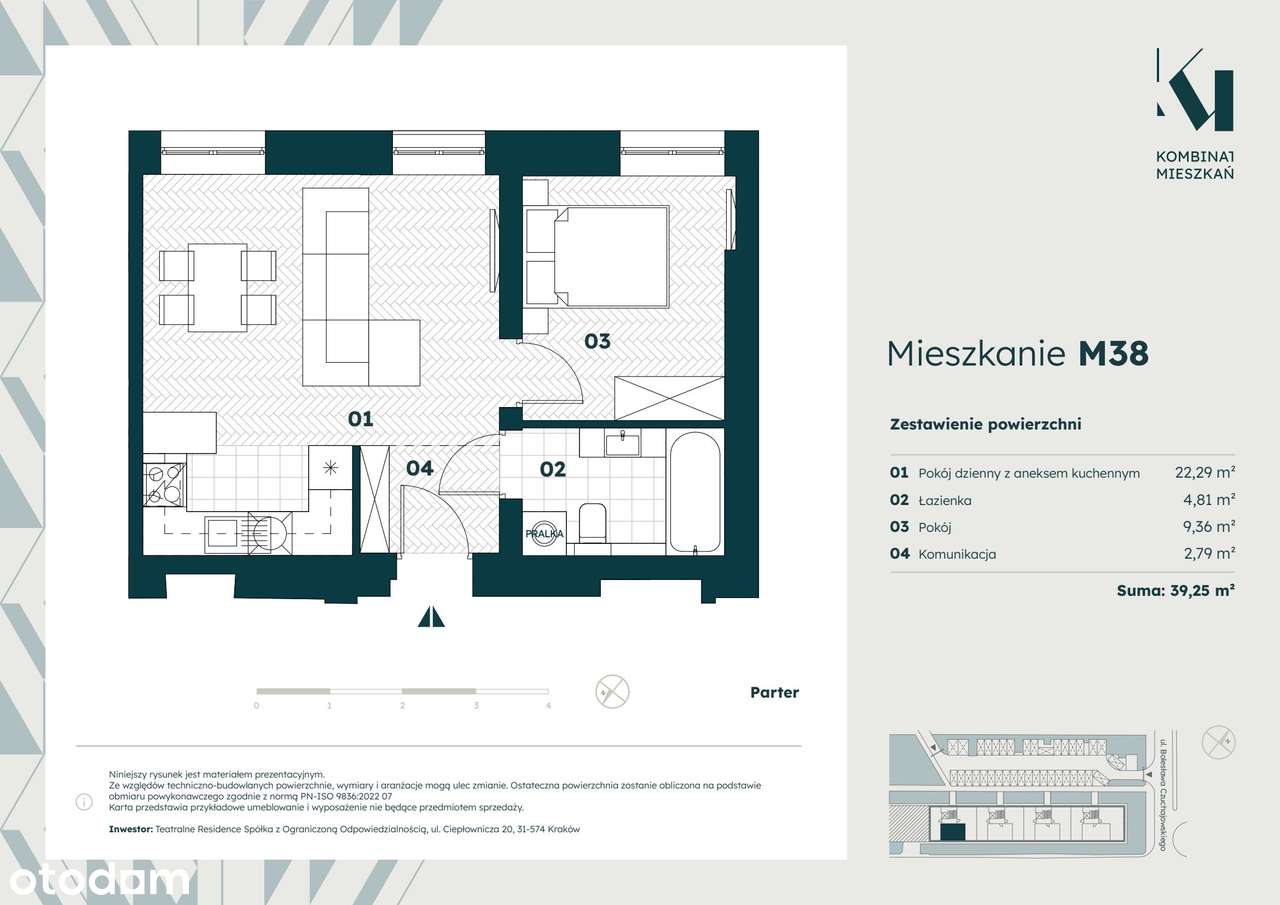 2-pokojowe mieszkanie 39m2 Bez Pośredników - Pełny obrazek: 2/7