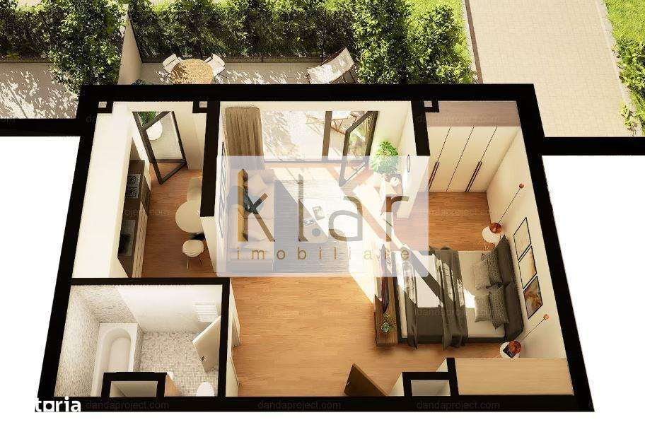 Apartament 1 camera 43.98mp, gradina 10.36mp, Intre Lacuri, zona Leroy-7