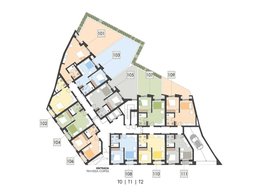 T1 com Terraço - Novo - Res-do-chão - Campus Residence-8