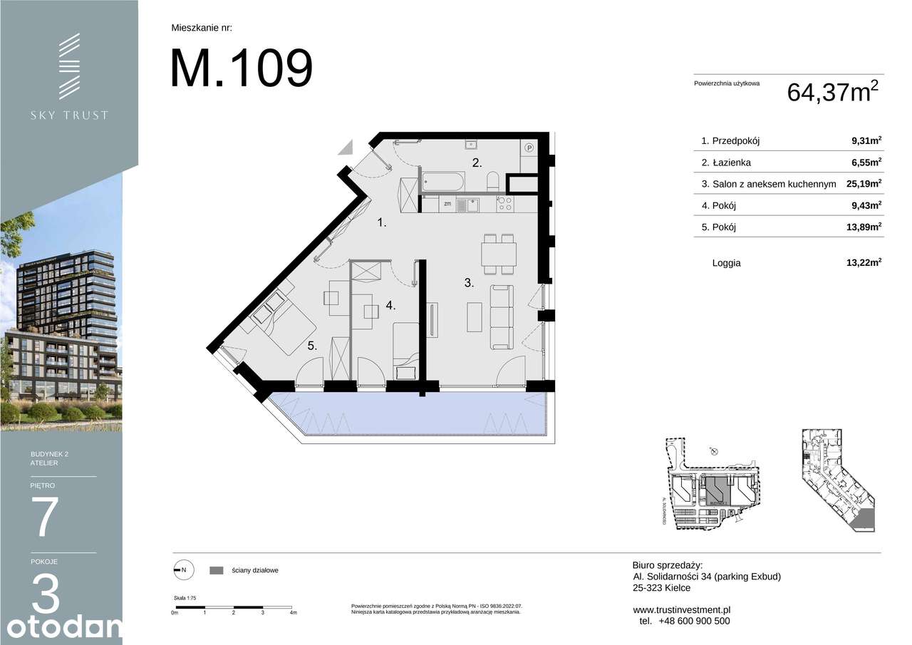 Sky Trust etap I​I | mieszkanie 3-pok. | M109 - Pełny obrazek: 3/10